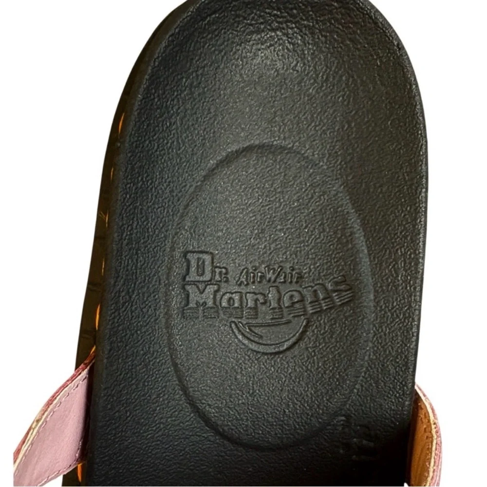 Women’s Dr. Martens Blaire Leather Slide Sandals in Pink - Picture 6 of 9
